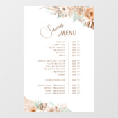 Tropisch Beige en Mint Services Menu Raamsticker (Vel)
