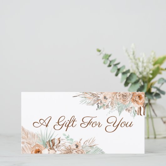 Tropisch beige en Munt Cadeaubon (Staand voorkant)