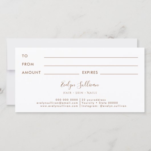 Tropisch beige en Munt Cadeaubon (Achterkant)