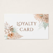 Tropisch beige en munt loyaliteitskaart visitekaartje (Voorkant)