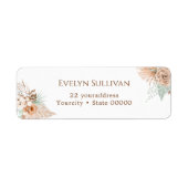 tropisch beige en munt retour adres label (Voorkant)