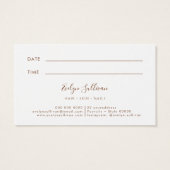 tropisch beige en muntafspraakkaart visitekaartje (Achterkant)