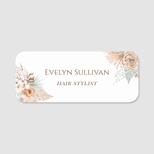 Tropisch beige en muntnaam tag (Voorkant)