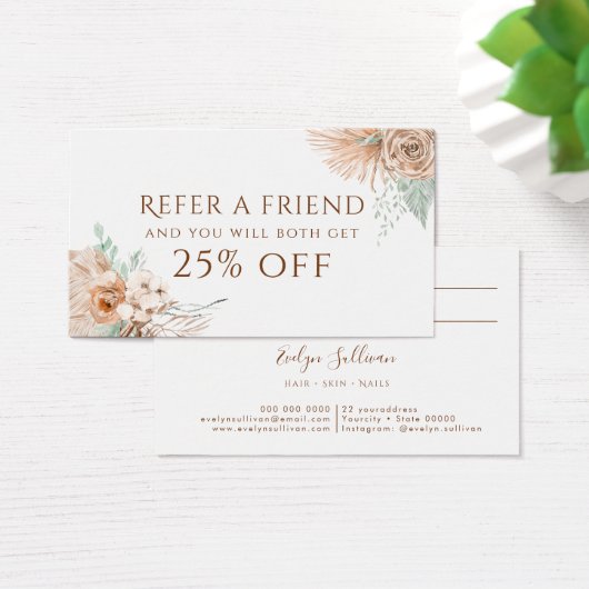 Tropisch beige en muntverwijzingskaart visitekaartje (Bureau)