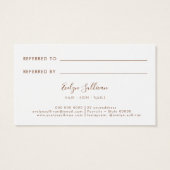 Tropisch beige en muntverwijzingskaart visitekaartje (Achterkant)