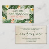 Tropisch beige Natuurlijke handgemaakte haarproduc Visitekaartje (Voorkant / Achterkant)