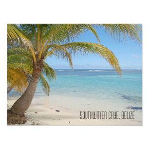 Tropisch Belize Beach Caribbean Island Seascape Foto Afdruk