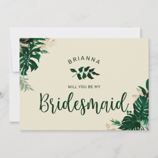 Tropisch, ben je mijn Bridesmaid-Kaart? (Voorkant)