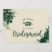 Tropisch, ben je mijn Bridesmaid-Kaart? (Voorkant / Achterkant)