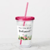 Tropisch... ben jij mijn Bridesmaid voorstel? Acryl Drinkbeker (Achterkant)