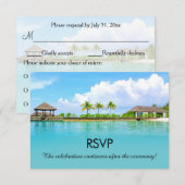 Tropisch Bestemming Resort Strand Bruiloft RSVP Kaart (Voorkant / Achterkant)