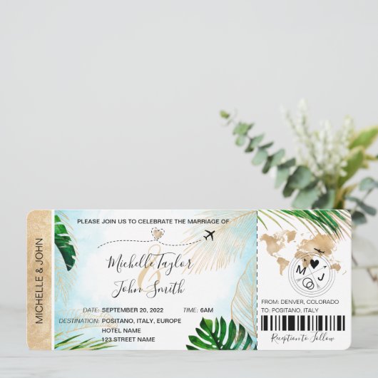 Tropisch bestemmings-weddenschap-instapmodel kaart (Staand voorkant)