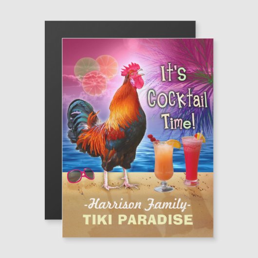 Tropisch beukenstaart Funny Rooster Chicken (Voorkant / Achterkant)