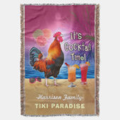 Tropisch beukenstaart Funny Rooster Chicken Deken (Voorkant Verticaal)