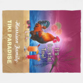 Tropisch beukenstaart Funny Rooster Chicken Fleece Deken (Voorkant (Horizontaal))