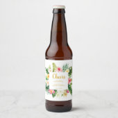 Tropisch bierfleslabel voor bruidsuitnodiging bier etiket (Voorkant)