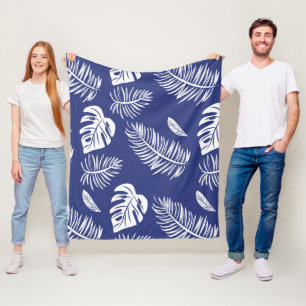 Tropisch blad 15 fleece deken