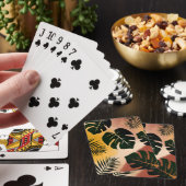 Tropisch Blad Abstract Patroon Pokerkaarten (Insitu)