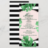 Tropisch blad & ananas elegant trouwmenu menu (Voorkant / Achterkant)