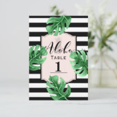 Tropisch blad & ananas huwelijks tafelnummer (Staand voorkant)