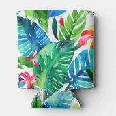 Tropisch blad aquarel op maat vrijgezellenfeestje blikjeskoeler (Achterkant)