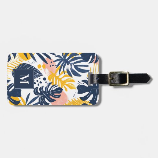 Tropisch blad bagagelabel (Voorkant horizontaal)