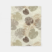 Tropisch blad beige, bruin Elegant Botanisch Fleece Deken (Voorkant)