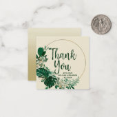 Tropisch blad blad cirkel Lijst dank u Notitiekaartje (Voorkant / Achterkant in situ)