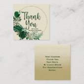 Tropisch blad blad cirkel Lijst dank u Notitiekaartje (Voorkant / Achterkant)