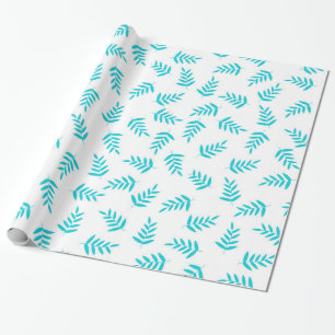 Tropisch blad blauw en wit cadeaupapier