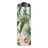 Tropisch blad, bloem, fruitpatroon. thermosbeker (Voorkant)