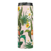 Tropisch blad, bloem, fruitpatroon. thermosbeker (Achterkant)