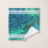 Tropisch blad botanisch oerwoud eilandpatroon bad handdoek (Wasdoekje)
