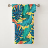 Tropisch blad botanische oerwoud eilandjes bad handdoek (Insitu)