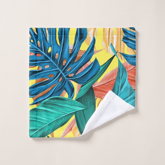 Tropisch blad botanische oerwoud eilandjes bad handdoek (Wasdoekje)