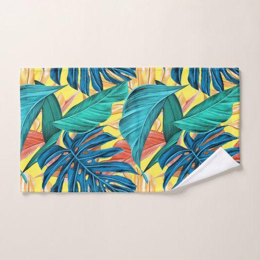 Tropisch blad botanische oerwoud eilandjes bad handdoek (Handdoek)