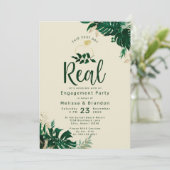 Tropisch blad Dit is net een echt verlovingsfeest Kaart (Staand voorkant)