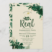 Tropisch blad Dit is net een echt verlovingsfeest Kaart (Voorkant / Achterkant)
