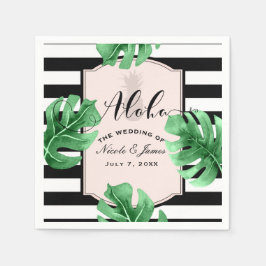 Tropisch blad en ananas Elegant Modern Trouwfeest Servetten