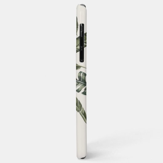 Tropisch blad en botanisch gepersonaliseerd initia Case-Mate iPhone case (Achterkant/links)