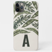 Tropisch blad en botanisch gepersonaliseerd initia Case-Mate iPhone case (Achterkant)