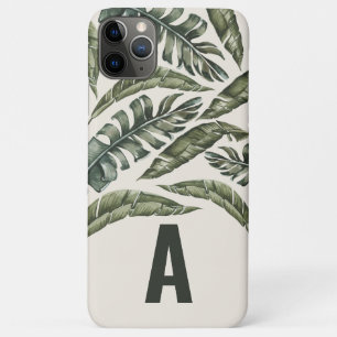 Tropisch blad en botanisch gepersonaliseerd initia Case-Mate iPhone case