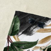 Tropisch blad en gouden familievakantie elegant strandlaken (In situ)