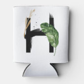 Tropisch blad Faux Gold Folie Letter H Monogram Blikjeskoeler (Voorkant)