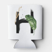 Tropisch blad Faux Gold Folie Letter H Monogram Blikjeskoeler (Achterkant)