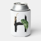 Tropisch blad Faux Gold Folie Letter H Monogram Blikjeskoeler (Blikje Achterkant)