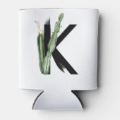 Tropisch blad Faux Gold Folie Letter K Monogram Blikjeskoeler (Voorkant)