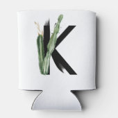 Tropisch blad Faux Gold Folie Letter K Monogram Blikjeskoeler (Achterkant)