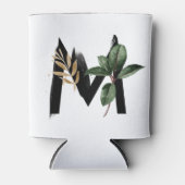 Tropisch blad Faux Gold Folie Letter M Monogram Blikjeskoeler (Voorkant)