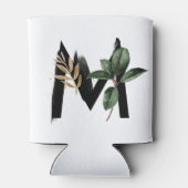 Tropisch blad Faux Gold Folie Letter M Monogram Blikjeskoeler (Achterkant)